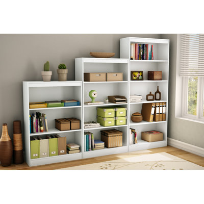 South Shore Axess Three Shelf Bookcase in Pure White