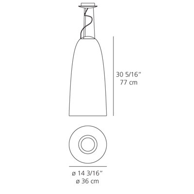 Artemide Nur 75 Gloss Suspension Lamp