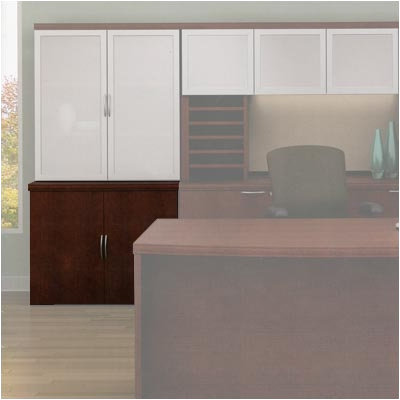 ABCO Unity Executive Series Wood Floating Double-Door Storage Cabinets