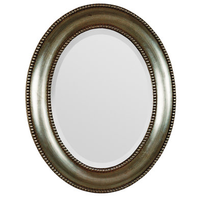Beveled Round Wall Mirror in Gold