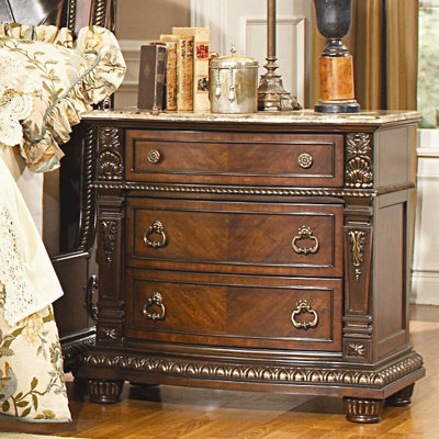 Palace 3 Drawer Nightstand by Woodbridge Home Designs -image