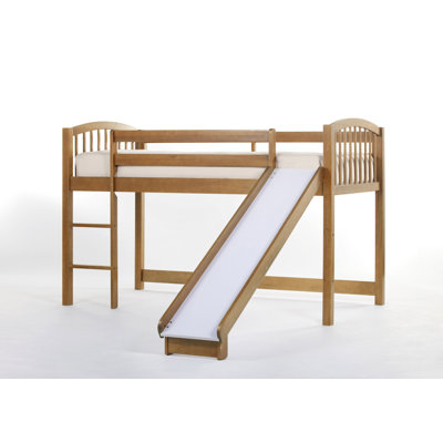 NE Kids School House Junior Twin Low Loft Bed with Slide
