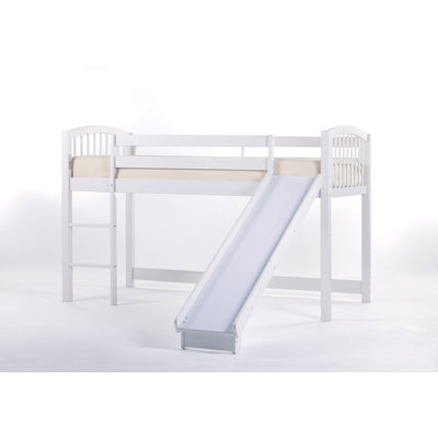 NE Kids School House Junior Twin Low Loft Bed with Slide