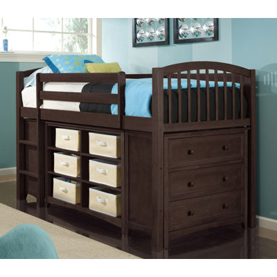 NE Kids School House Junior Twin Loft Storage Bed