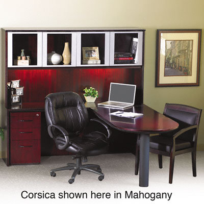 Mayline Group File/File Pedestal For Desk, 15W x 24D x 27H, Mahogany