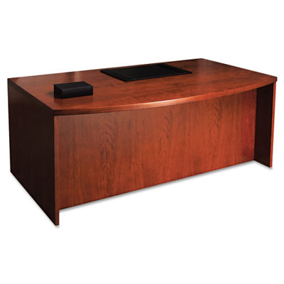 Mayline Group Mira Series Wood Veneer Bow Front Executive Desk