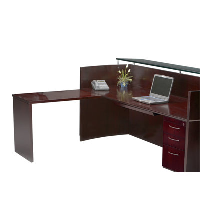 Mayline Group Napoli Reception Station with Universal ADA Return and B/B/F Pedestal