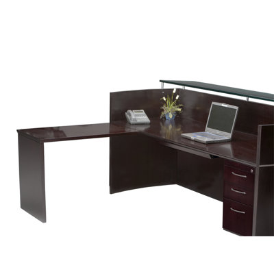 Mayline Group Napoli Reception Station with Universal ADA Return and B/B/F Pedestal