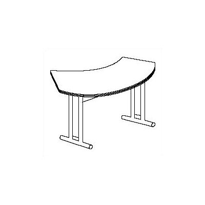 Mayline Group Meeting Plus: 67" x 24" Crescent Meeting/Training Table