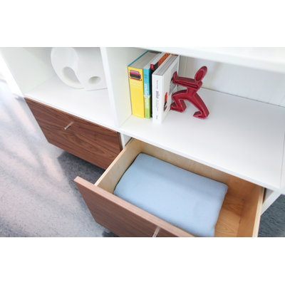 Spot on Square Roh Shelves in White / Walnut