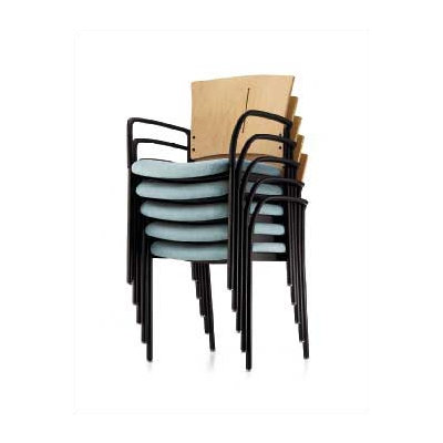Source Seating Cache Out Stacking Chair (Upholstered Seat with Wood Back)