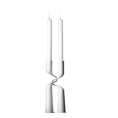 Menu Powder-Lacquered Steel Double Candlestick