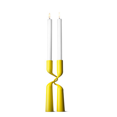 Menu Powder-Lacquered Steel Double Candlestick