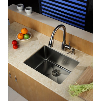 Kraus Undermount 32" Single Bowl Kitchen Sink with Faucet and Soap Dispenser