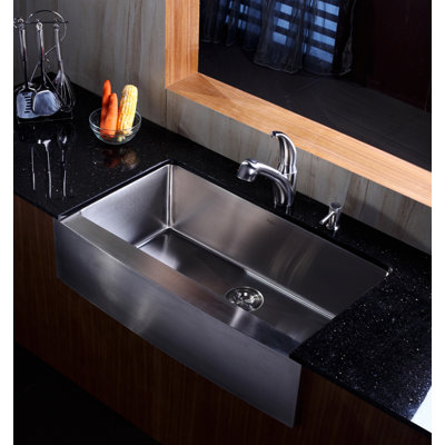 Kraus Farmhouse 36" Kitchen Sink with Faucet and Soap Dispenser