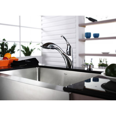 Kraus Farmhouse 30" Kitchen Sink with Faucet and Soap Dispenser
