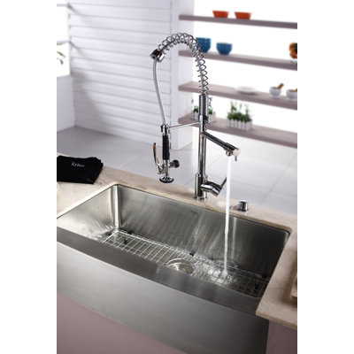 Kraus Farmhouse 33" Kitchen Sink with Faucet and Soap Dispenser