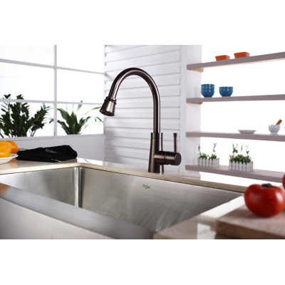 Kraus Farmhouse 33" Kitchen Sink with Faucet and Soap Dispenser