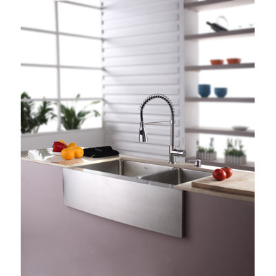 Kraus Farmhouse 33" Kitchen Sink with Faucet and Soap Dispenser