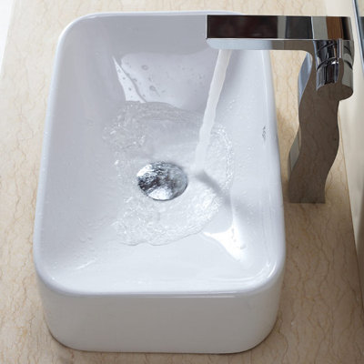 Kraus Combos Rectangular Ceramic Sink and Single Hole Faucet with Single Hande