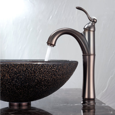 Kraus Callisto Glass Vessel Sink and Riviera Faucet