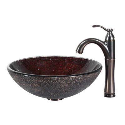 Kraus Callisto Glass Vessel Sink and Riviera Faucet