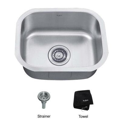 Kraus 18 inch Undermount Single Bowl Stainless Steel Kitchen Sink