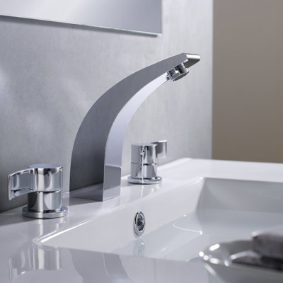 Kraus Bathroom Combos Widespread Waterfall Illusio Faucet with Double Handles