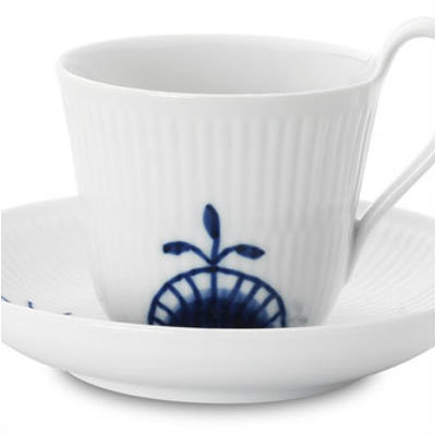 Royal Copenhagen Blue Fluted Mega 8.25 oz. Cup and Saucer