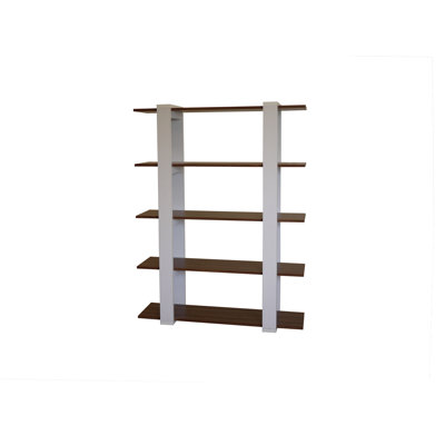 Hokku Designs Ellise Bookcase/Display Stand in Matte Walnut and White