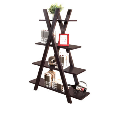 Hokku Designs Torey Five-Shelves Bookcase / Display Cabinet in Coffee Bean