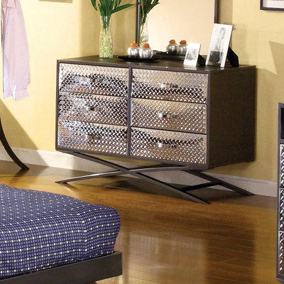 Metro 6 Drawer Metal Dresser by Hokku Designs -image