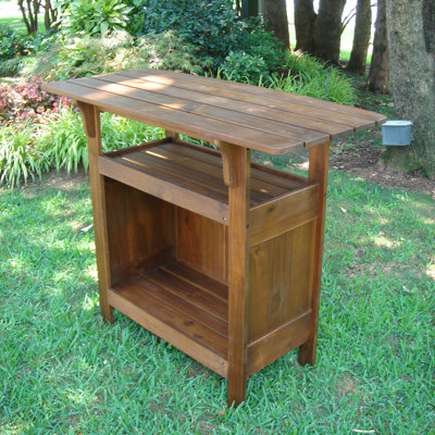 International Caravan Acacia Patio Wood Bar Table