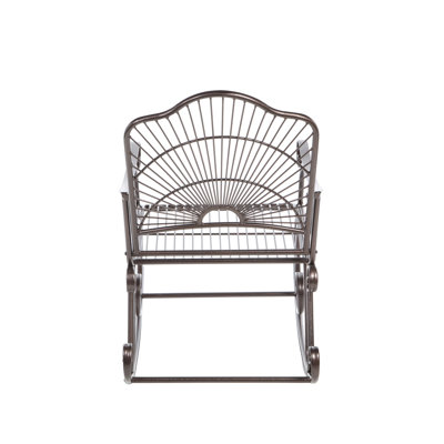 International Caravan Iron Patio Sun Ray Bronze Rocking Chair