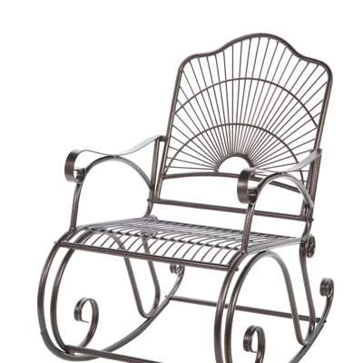 International Caravan Sun Ray Wrought Iron Rocking Chair & Reviews | Wayfair