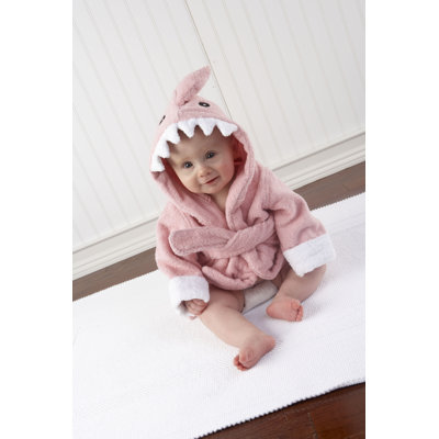 Baby Aspen "Let the Fin Begin" Shark Robe in Pink