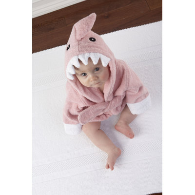 Baby Aspen "Let the Fin Begin" Shark Robe in Pink