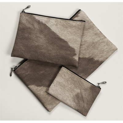 Chilewich Cowhide Zip with Brown Spots