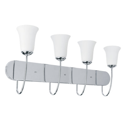 Dover Vanity Light in Chrome with Frosted Glass Shade