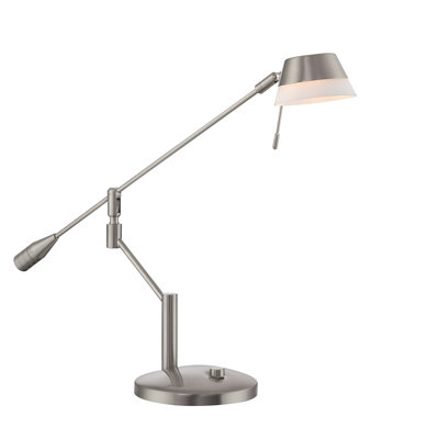 Sofronia One Light Desk Lamp in Polished Steel