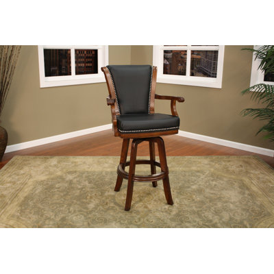 American Heritage Napoli Stool with Black Leather