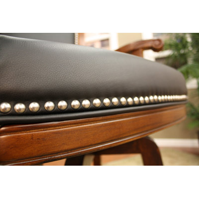 American Heritage Napoli Stool with Black Leather