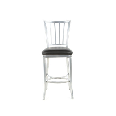 American Heritage Alexa Stool in Silver with Black Microfiber