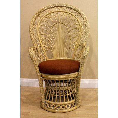 Hospitality Rattan Peacock Rattan Fabric Arm Chair