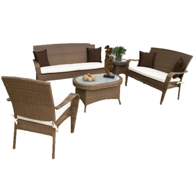 Hospitality Rattan Grenada Patio 5 Piece Lounge Seating Group