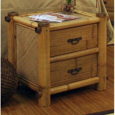 Hawaii Bamboo 2 Drawer Nightstand by Hospitality Rattan -image