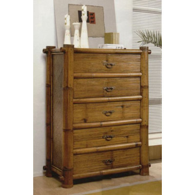 Hawaii Bamboo 5 Drawer Chest by Hospitality Rattan -image