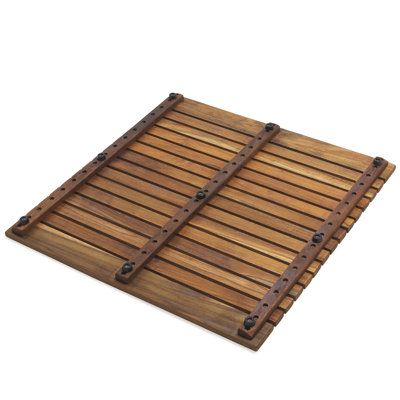 Infinita Corporation Le Spa 24" Square Teak Floor and Shower Tile in Oiled Finish