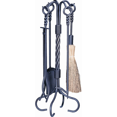 Uniflame Corporation 4 Piece Ring Swirl Hand Bronze Fire Tool Set