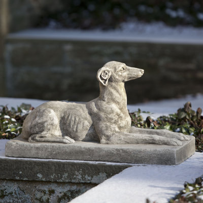 silver whippet statue